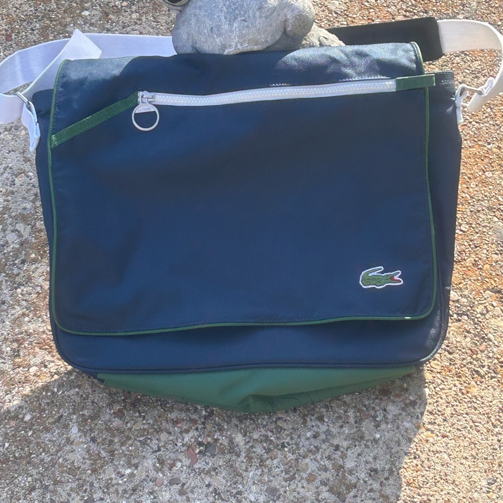 Lacoste Blue and Green Messenger Bag/Laptop Bag